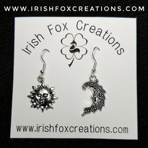 Wispy Sun & Moon Earrings